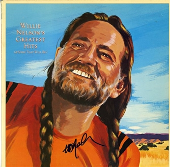 Willie Nelson signed album cover